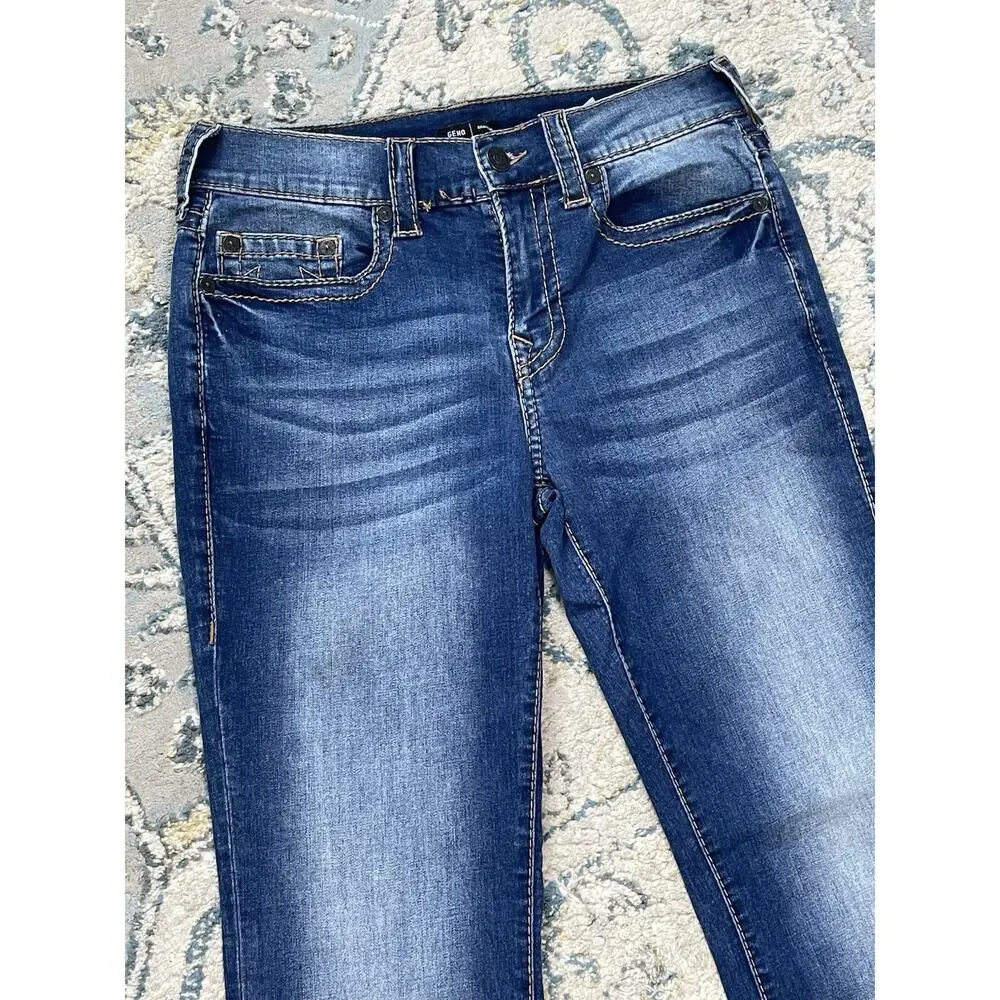 True Religion Geno Relaxed Slim Jeans Mens 32 Medium Wash Stretch Straight